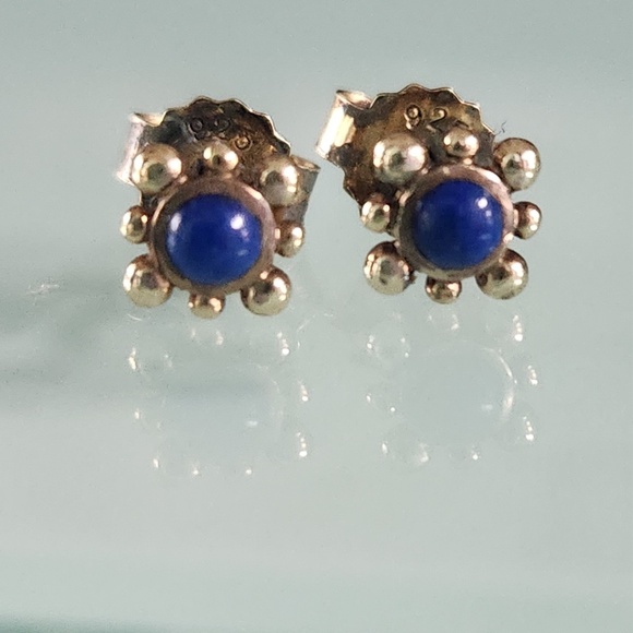 Astley Clarke Floris Mini Stud Earrings, Lapis Lazuli Gold Vermeil, VERY USED - Picture 16 of 16